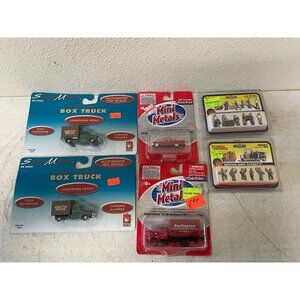 6 Classic Metal Works Mini Metals HO Scale '61 Red Chevy Impala & Box Truck